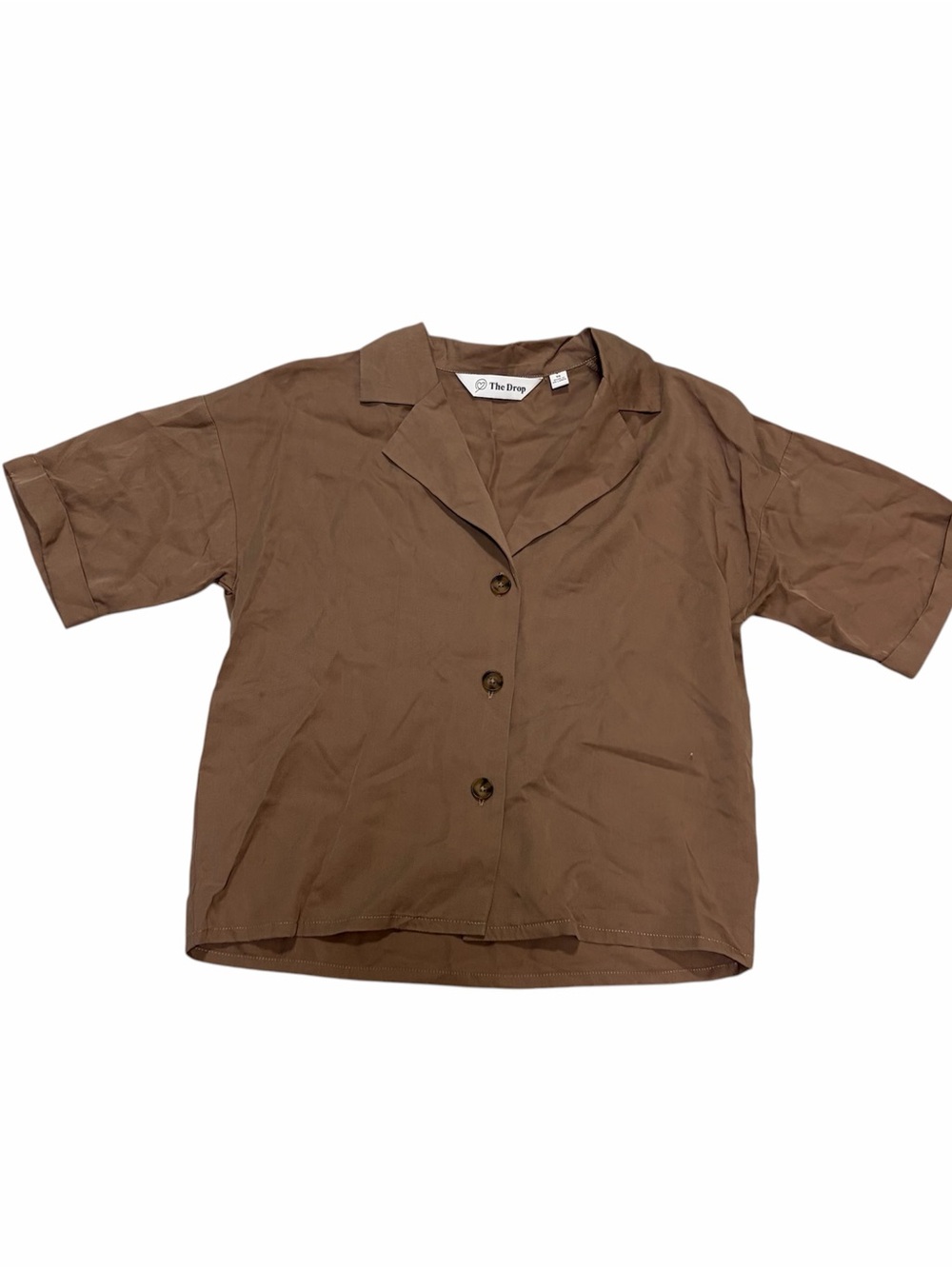 Women’s Brown Short-Sleeve Collar Shirt
